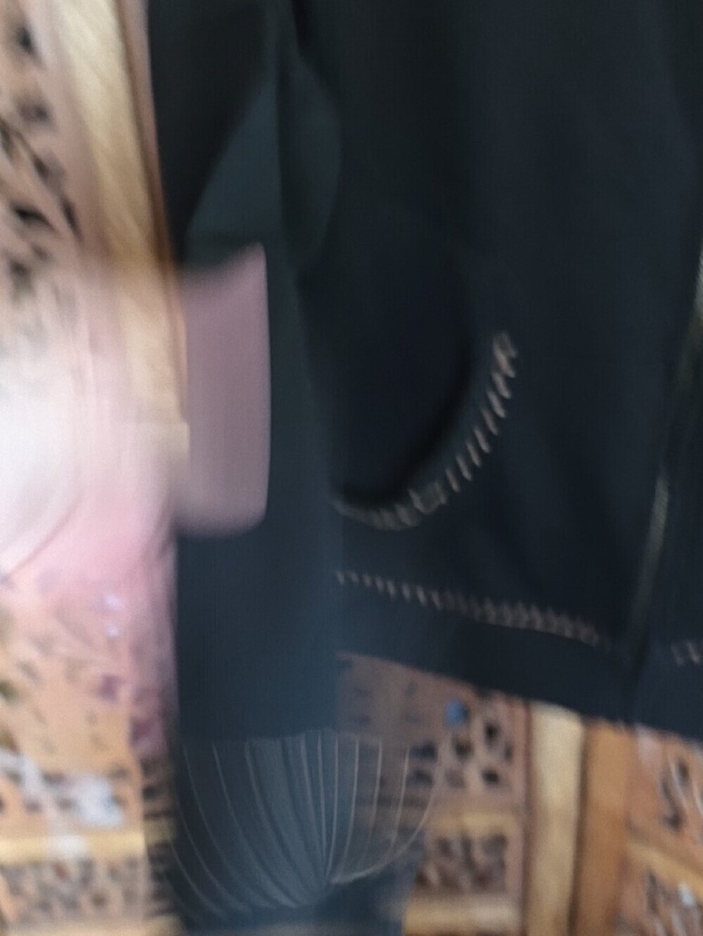 Black Boho Jacket with Red Floral Embroidery - Picture 5 of 8